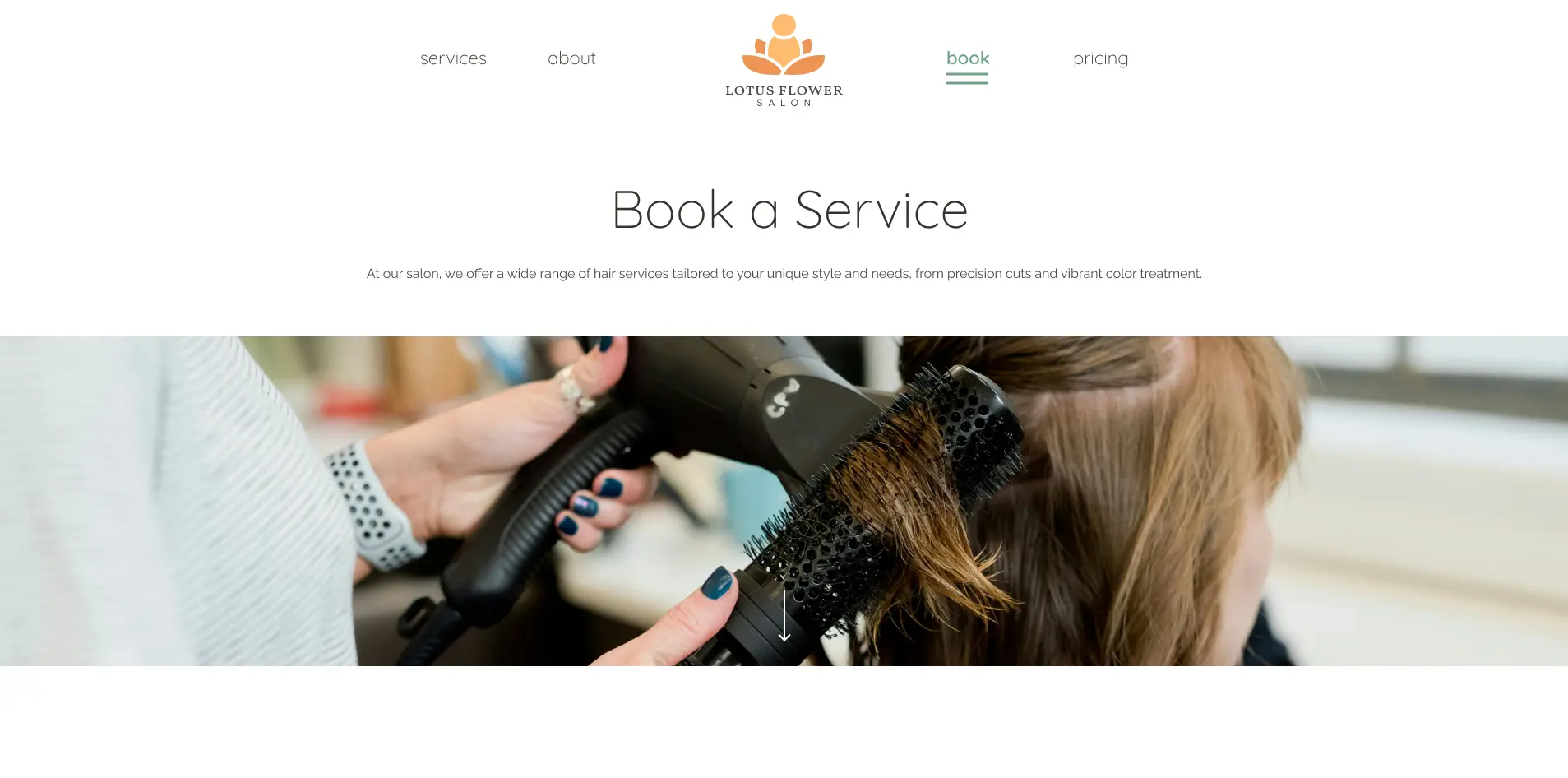 website design for page header