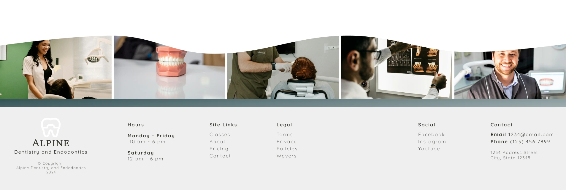 website design for image footer